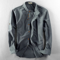 Herren klassisches elegantes Hemd | Langarm – Dunkelgrau