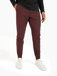 Herren lässige elegante Hose | Leicht – Weinrot