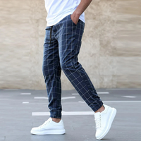 Herren lässige karierte Hose | Chino – Blau