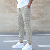 Herren lässige karierte Hose | Chino – Grau