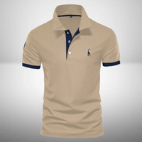 Herren lässiges Polo | Kurzarm – Khaki