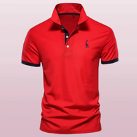Herren lässiges Polo | Kurzarm – Rot