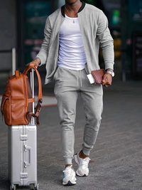 Herren lässiges Zweiteiler-Set | Sportliche – Grau