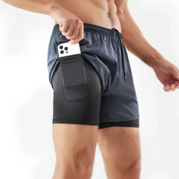Herren-Laufshorts mit Handytasche | Sportlich – Grau Prägung