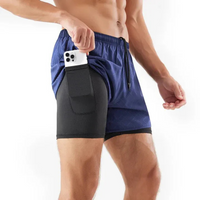Herren-Laufshorts mit Handytasche | Sportlich – Blau Prägung