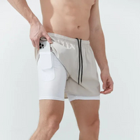 Herren-Laufshorts mit Handytasche | Sportlich – Weiß