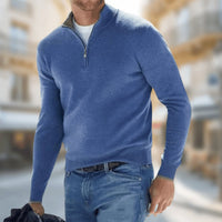 Felix | Herren Leichter Quarter-Zip Strickpullover Knit Sweater – Blau