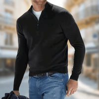 Felix | Herren Leichter Quarter-Zip Strickpullover Knit Sweater – Schwarz