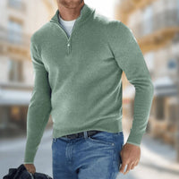 Felix | Herren Leichter Quarter-Zip Strickpullover Knit Sweater – Grün