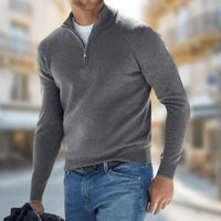 Felix | Herren Leichter Quarter-Zip Strickpullover Knit Sweater – Grau