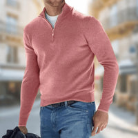 Felix | Herren Leichter Quarter-Zip Strickpullover Knit Sweater – Rot