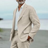 Herren leichtes Sommer-Set aus Blazer und Hose | Moderner – Beige