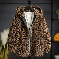 Herren Leoparden-Kapuzenjacke | Warme – Leoparden