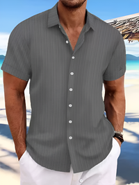 Herren luftiges Sommerhemd | kurzarm – Grau