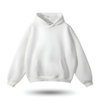 Herren luxuriöser bequemer Hoodie | Übergroß – Weiß