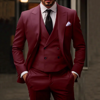 Herren luxuriöser klassischer Anzug | mit Weste – Bordeaux