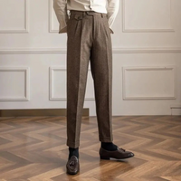 Herren moderne gerade Hose | Anzug – Dunkelbraun