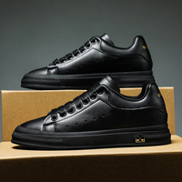 Herren moderne Low-Top-Sneaker | Bequeme – Schwarz Erhöhung 6cm