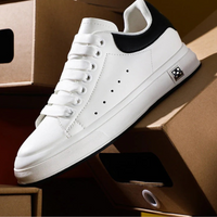 Herren moderne Low-Top-Sneaker | Bequeme – Weiß Erhöhung 8cm