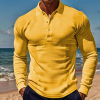 Herren-Poloshirt mit langen Ärmeln | Langarm – Gelb