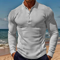 Herren-Poloshirt mit langen Ärmeln | Langarm – Hellgrau