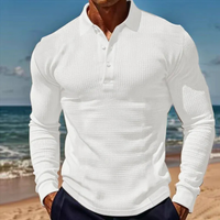 Herren-Poloshirt mit langen Ärmeln | Langarm – Weiß