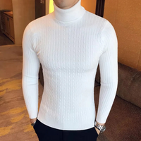 Herren Pullover mit schmaler Passform | Rollkragen – Weiß