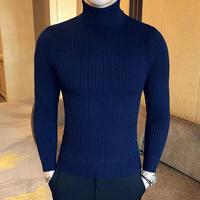 Herren Pullover mit schmaler Passform | Rollkragen – Marine