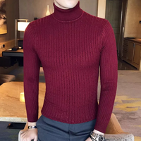 Herren Pullover mit schmaler Passform | Rollkragen – Weinrot