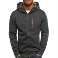 Simon | Herren Reißverschluss Kapuzenpullover Knit Sweater mit Kordelzug – Dunkelgrau