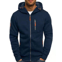 Simon | Herren Reißverschluss Kapuzenpullover Knit Sweater mit Kordelzug – Marine