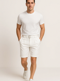 Herren smarte lässige Shorts | Kurze – Weiß