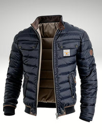 Sebastian | Herren Steppjacke mit Reißverschluss gefütterte Winterjacke – Marine