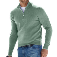 Dominik | Herren Strickpullover mit Halbem Reißverschluss Regular Fit – Grün