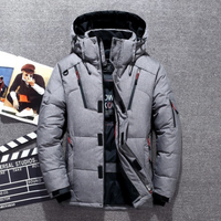 Herren stylische warme Winter-Daunenjacke | Ski – Grau