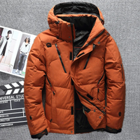 Herren stylische warme Winter-Daunenjacke | Ski – Orange