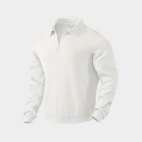 Herren stylischer warmer Pullover | reißverschluss – Weiß