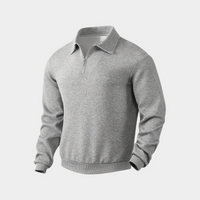 Herren stylischer warmer Pullover | reißverschluss – Grau