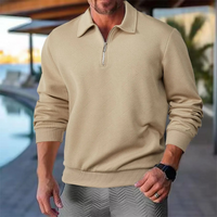 Herren stylischer warmer Pullover | reißverschluss – Khaki