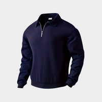 Herren stylischer warmer Pullover | reißverschluss – Marine