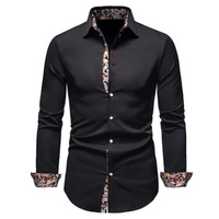 Herren stylisches Businesshemd | Langarm – Schwarz