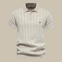 Herren stylisches Poloshirt | Schwarz – Beige
