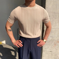 Herren stylisches Sommer-T-Shirt | Kurzarm – Beige