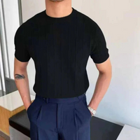 Herren stylisches Sommer-T-Shirt | Kurzarm – Schwarz