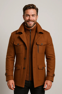 Herren trendige stylische Jacke | Warme – Braun