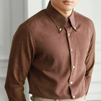 Herren Vintage-Businesshemd | Langarm – Kaffee