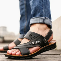 Herren Vintage-Stützsandalen | Trekking – Schwarz