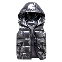 Herren warme metallische Steppweste | Winter – Dunkelgrau