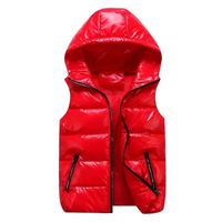 Herren warme metallische Steppweste | Winter – Rot