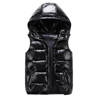 Herren warme metallische Steppweste | Winter – Schwarz